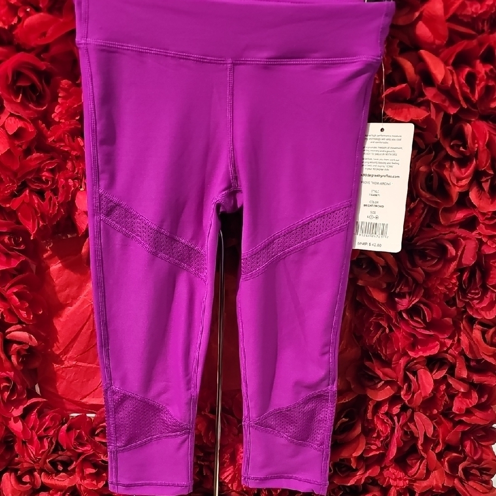 90 Degree NWT Girls Purple Leggings Size Small 7/8